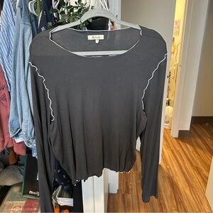 Madewell Contrast-Stitched Crewneck Crop Tee